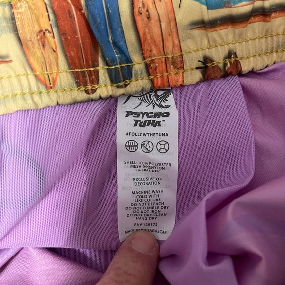 Psycho Tuna men’s swim shorts surfboard yellow like new - Picture 4 of 6